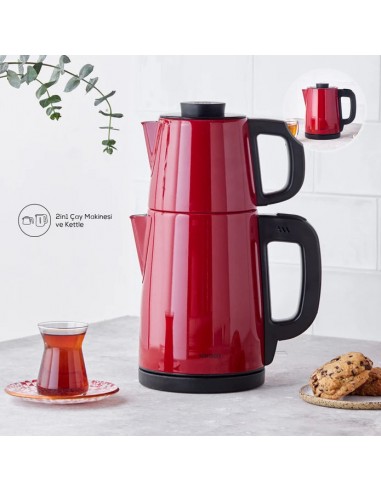 KARACA THEIERE ELECTRIQUE TEA BREAK EN INOX ROUGE Vous souhaitez 