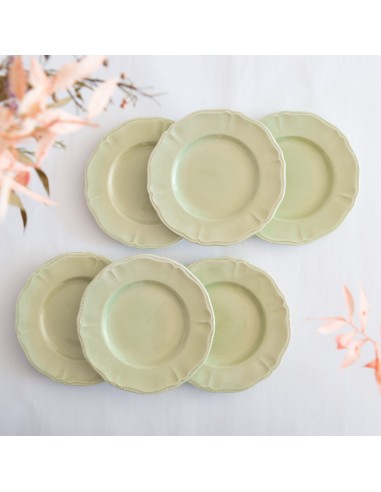 6 assiettes plates Longchamp vert amande vente chaude votre 