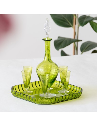 Service à liqueur en cristal Baccarat couleur chartreuse prix