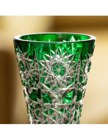 Vase en cristal de bohème émeraude Livraison rapide