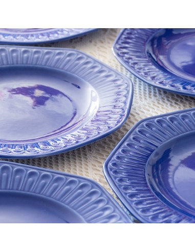 6 grandes assiettes Pontesa bleu roi la colonne vertébrale