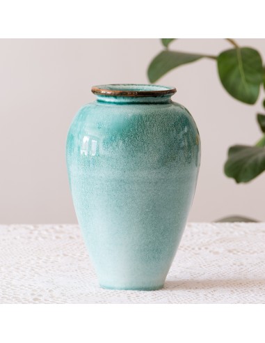 Vase turquoise en terre cuite émaillée signé Montalto Comment ça marche