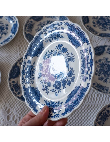 7 assiettes à dessert Staffordshire "Ridgway" bleu sur le site 