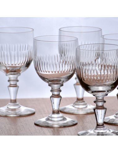 6 verres fin XIXe soufflés bouche ciselure godron Comparez plus de prix