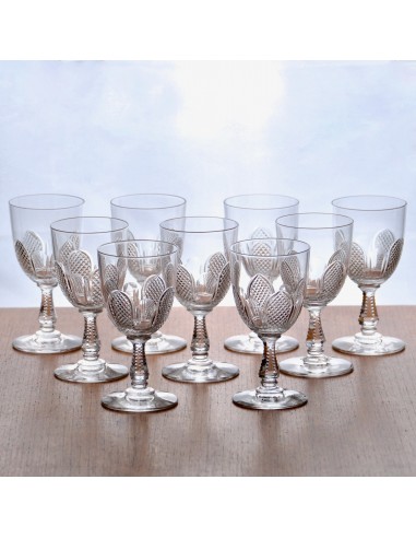 9 verres anciens en cristal soufflé bouche Toutes les collections ici