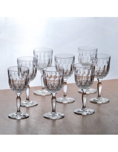 8 verres anciens ciselure goutte et diamant plus qu'un jeu 