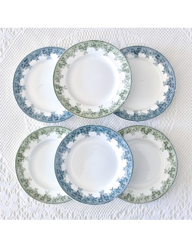 6 assiettes plates St Amand "Estival" terre de fer bicolore pas cher