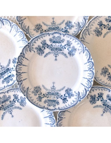 6 assiettes plates XIXe St Amand "Régence" - terre de fer Comparez et commandez 