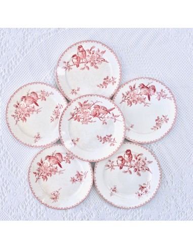 6 assiettes plates XIXe Sarreguemines "Favori" - terre de fer Economisez 