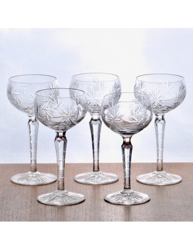 Set de 5 verres à vin anciens en cristal Val Saint Lambert Comparez plus de prix